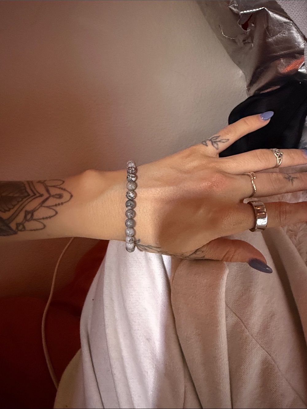 Handmade natural map jasper crystal Beaded Bracelet Jewlrey